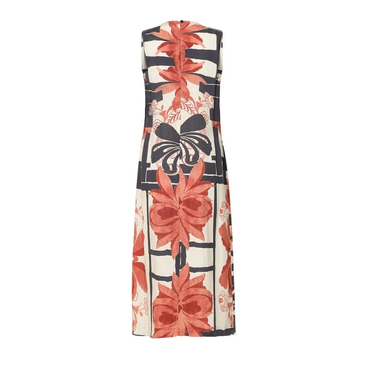 Elegant Flower Print Sleeveless Dress Elegant Flower Print Sleeveless Dress