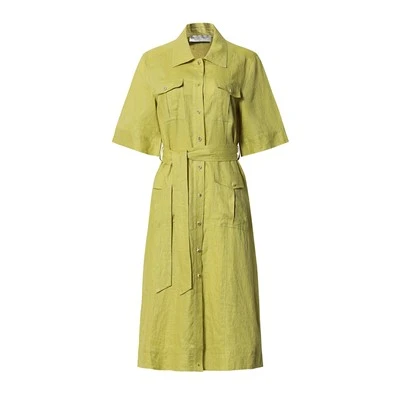 Abito camicia a maniche corte gialla